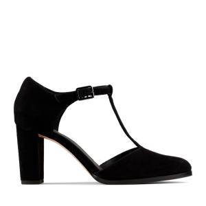 Clarks Kaylin 85 T Bar Women's Heels Shoes Black | CLK124JQI